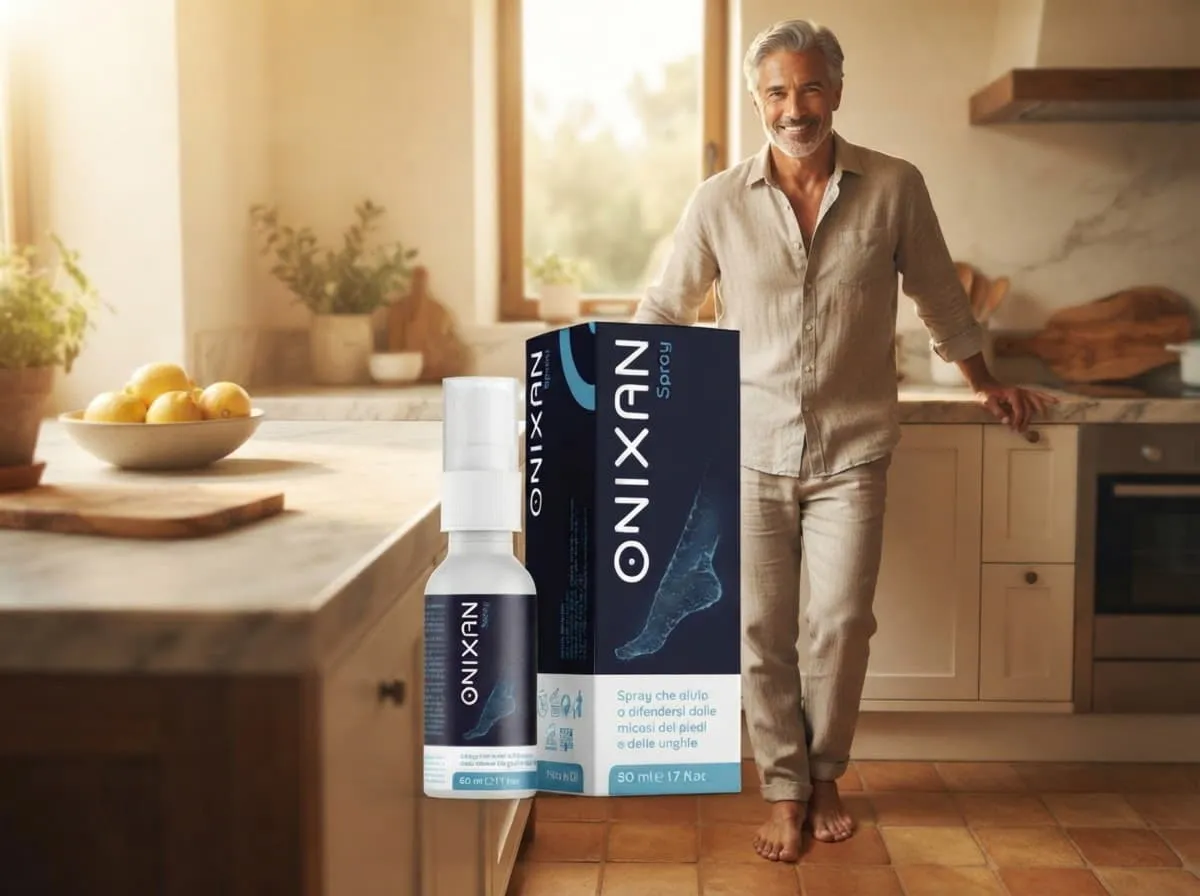 Ambiente cotidiano en casa donde se usa Onixan Spray para el cuidado de los pies