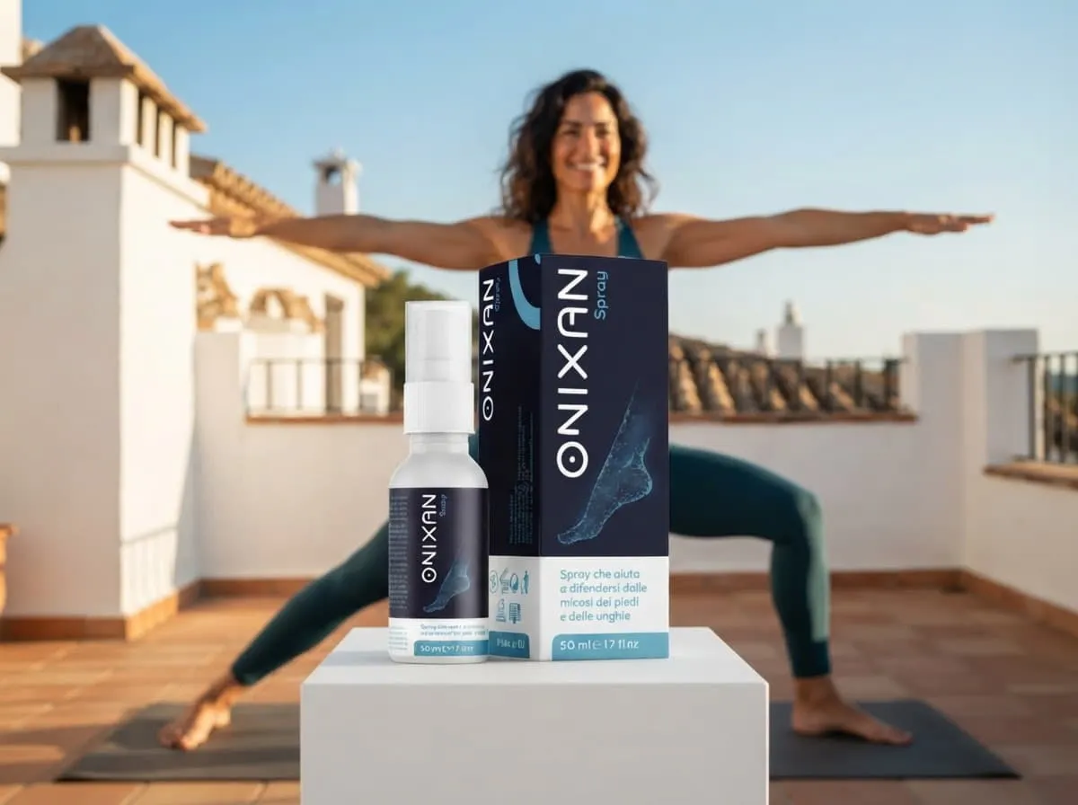 Persona practicando yoga descalza sobre una esterilla limpia